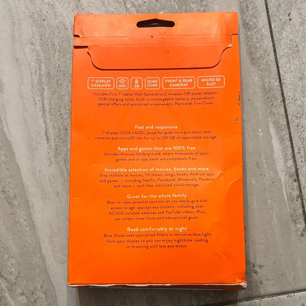 Amazon Fire Tablet - Orange and Black